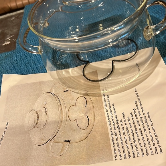 NEW GLASS HEAT RESISTANT 1 QUART POT ! - Picture 8 of 8